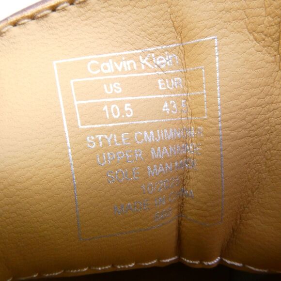 Calvin Klein Men\'s Brown Leather Dress Loafers US Size 10.5 Slip On Square Toe main image 6